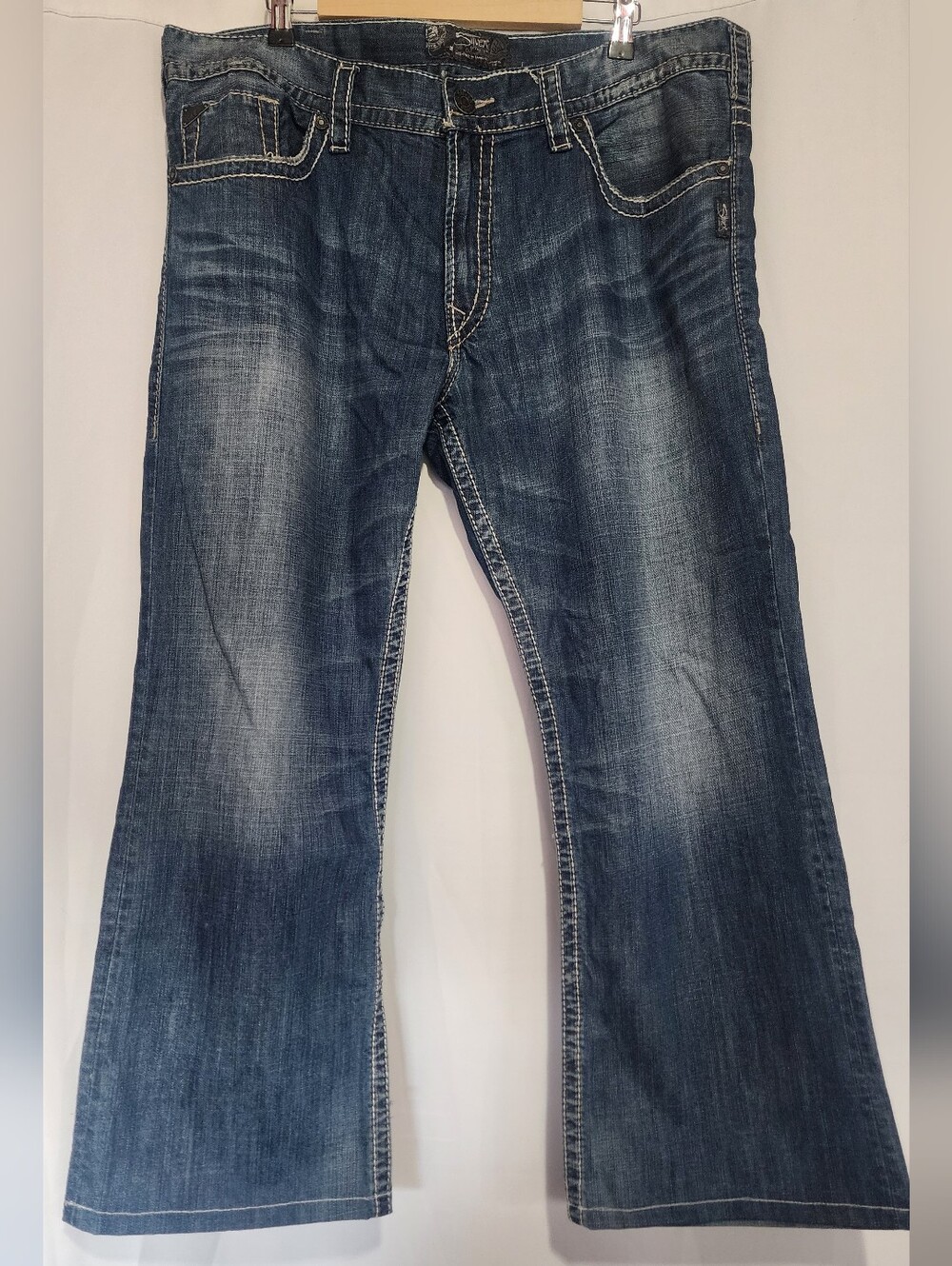 Silver Jeans Mens Zac Cotton Denim Blue Jeans Relaxed 40x29 (D)